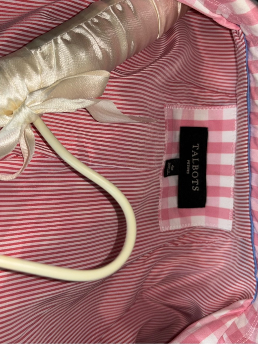Talbots Pink and White Gingham Blazer Jacket - Picture 5 of 6